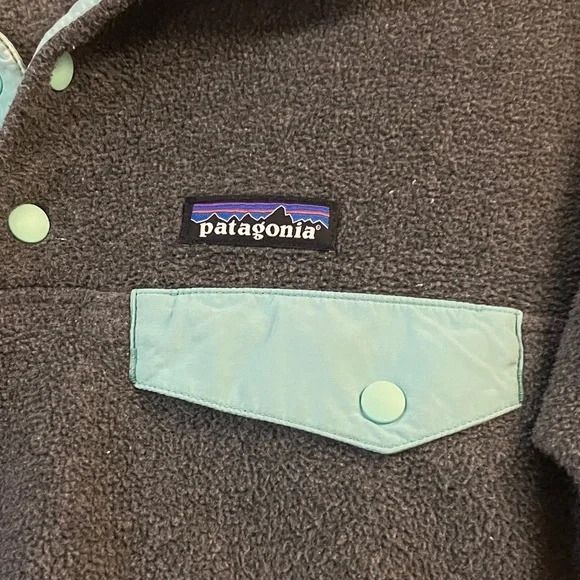 Patagonia Gray and Teal Snap-T Fleece - Picture 4 of 4